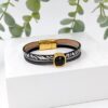 Δερμάτινο βραχιόλι με κρύσταλλο Swarovski