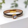 Δερμάτινο βραχιόλι με κρύσταλλο Swarovski