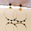 Σκουλαρίκια κρίκοι Hematite beads