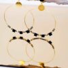 Σκουλαρίκια κρίκοι Hematite beads