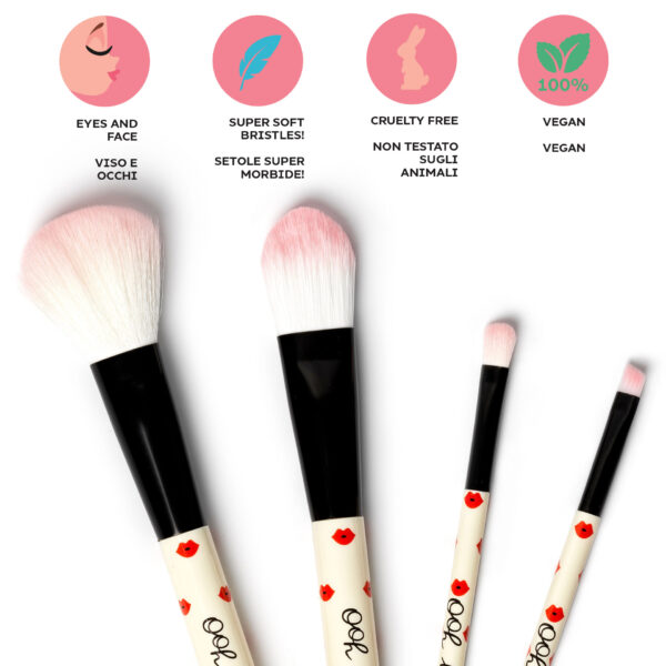 ΣΕΤ 4 ΠΙΝΕΛΑ ΜΑΚΙΓΙΑΖ LEGAMI OH MY GLOW! - SET OF 4 MAKEUP BRUSHES LIPS