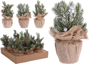 JK Home Décor - Δεντράκι Σε Γλαστρουλα Πλαστική 3Σxδ 7x7x23cm