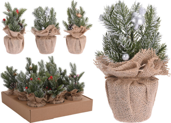 238130 JK Home Décor - Δεντράκι Σε Γλαστρουλα Πλαστική 3Σxδ 7x7x23cm