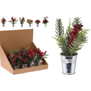 JK Home Décor - Γλαστράκι Με Καρπούς Κόκκινους 14cm