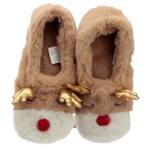 Xmas Reindeer Plush Toesties Warmer Slippers (Unisex OneSize)