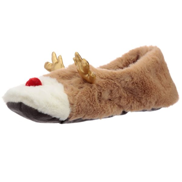 Xmas Reindeer Plush Toesties Warmer Slippers (Unisex OneSize)