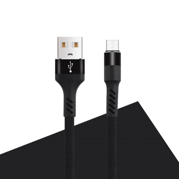 USB to MicroUSB Maxlife 1.0m 2a Charging and Data Transfer Cable - Black Nylon