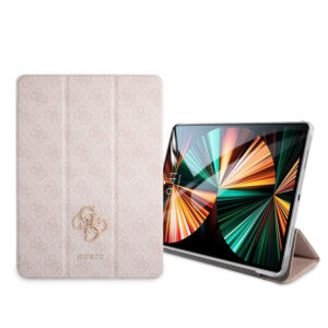 Guess 4G Logo Saffiano Collection Book Cover Θήκη κατάλληλη για Apple iPad Pro 2021 12,9" (Pink - GUIC12G4GFPI)