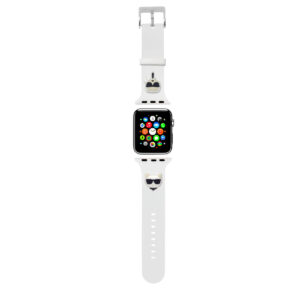 Karl Lagerfeld "Karl & Choupete's Head" Collection Λουράκι για Apple Watch 4/5/6/7/SE 38/40/41mm (Λευκό - KLAWMSLCKW)