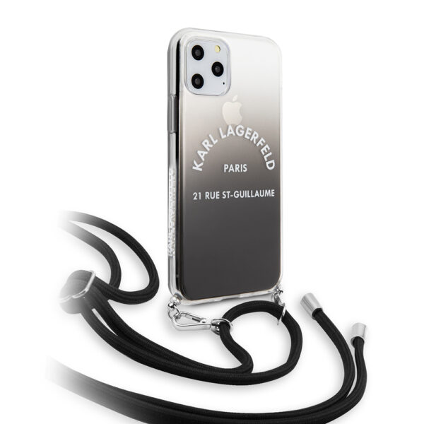 Karl Lagerfeld "St.Guillaume Logo Collection" Gradient Cover Θήκη προστασίας με λουράκι – iPhone 11 Pro (KLHCN58WOGRBK)