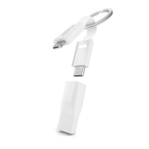 Vonmählen High Five® The 5in1 Charging Cable (USB-A / microUSB / USB-C / Lightning) Καλώδιο δεδομένων μπρελόκ – λευκό