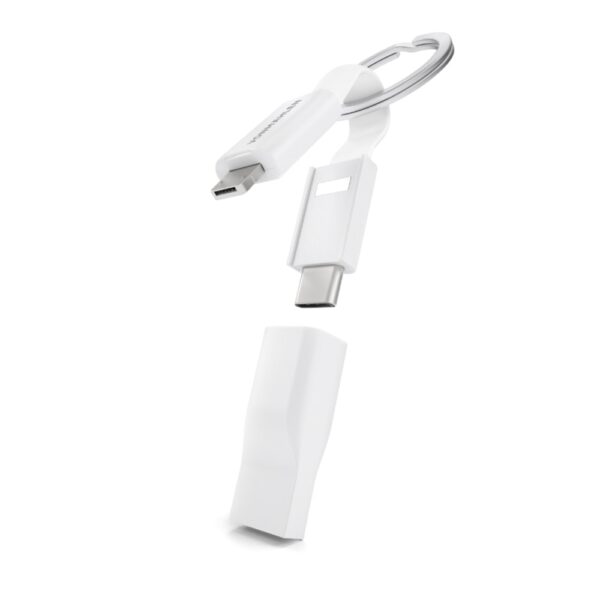 Vonmählen High Five® The 5in1 Charging Cable (USB-A / microUSB / USB-C / Lightning) Καλώδιο δεδομένων μπρελόκ – λευκό