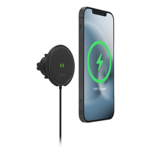 Mophie Snap+ Wireless Vent Mount Supporto magnetico per ricarica wireless da 15W, nero