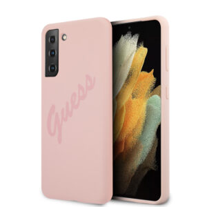 Guess "Vintage Script Logo Collection" Σκληρή Θήκη προστασίας από σιλικόνη – Samsung Galaxy S21 Plus (Ροζ)
