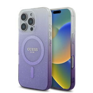 Guess Magsafe “Glitter Gradient” Hard Case Θήκη προστασίας από σκληρό πλαστικό – iPhone 16 Pro Max (Μωβ – GUHMP16XHGRCELU)