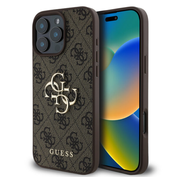 Guess “4G Logo Collection” Hard Case PU Case Θήκη προστασίας από δερματίνη – iPhone 16 Pro Max (Καφέ – GUHCP16X4GMGBR)