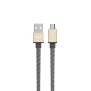 Allocacoc USBCable |Flat| Αλουμινένιο πλεκτό καλώδιο microUSB (1,5 μέτρο - χρυσό)