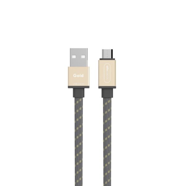 Allocacoc USBCable |Flat| Αλουμινένιο πλεκτό καλώδιο microUSB (1,5 μέτρο - χρυσό)