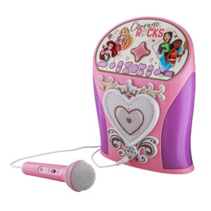 eKids Disney Princess MP3 Boombox Karaoke & ενσωματωμένο Μικρόφωνο για παιδιά και εφήβους με μουσική, φωτισμό, Sound Effects (Di-554DP) (Μωβ/Ροζ)