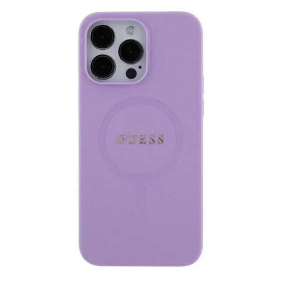 Guess Magsafe “Saffiano Collection" Hard Case Θήκη προστασίας από δερματίνη – iPhone 16  (Μωβ – GUHMP16SPSAHMCU)
