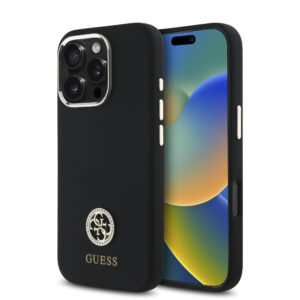 Guess “4G Metal Logo Strass Collection” Case Θήκη προστασίας από σιλικόνη – iPhone 16 Pro Max (Μαύρο – GUHCP16XM4DGPK)