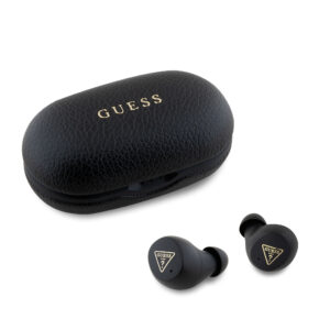 Guess Grained Printed Classic Logo True Wireless ENC Earphones (Black - GUTWSPGTSPSK)
