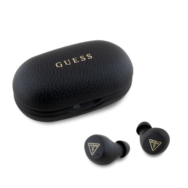 Guess Grained Printed Classic Logo True Wireless ENC Earphones (Black - GUTWSPGTSPSK)