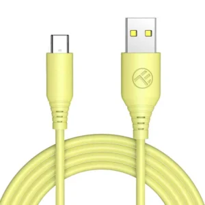 Tellur Σιλικονούχο Καλώδιο USB‑A σε USB‑C, 3 A, 1 m – Κίτρινο