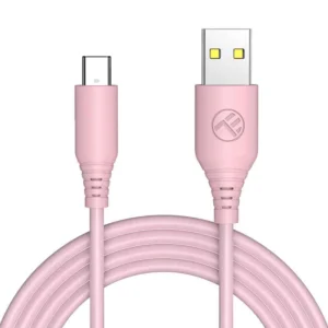 Tellur Σιλικονούχο Καλώδιο USB‑A σε USB‑C, 3 A, 1 m – Ροζ