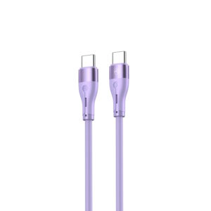 Tellur Silicone USB‑C σε USB‑C Καλώδιο, 60 W PD, 3A, 1 m – Μωβ