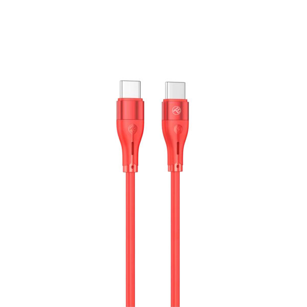 Tellur Silicone USB‑C σε USB‑C Καλώδιο, 60 W PD, 3A, 1 m – Κόκκινο