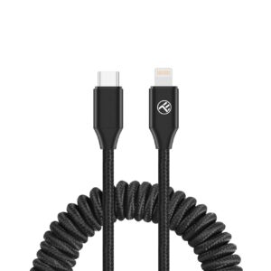 Tellur Αναδιπλούμενο Καλώδιο USB‑C σε Lightning, PD 27 W, έως 1,8 m – Μαύρο