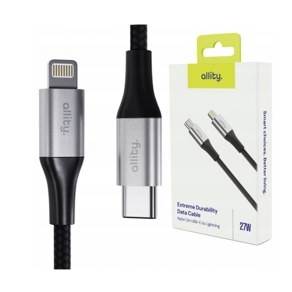 Καλώδιο Allity AUC-01 USB-c - lightning 2,0 m 27W μαύρο