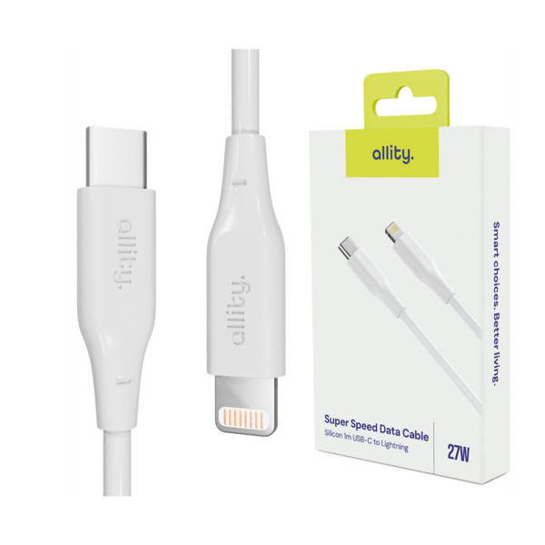 Καλώδιο Allity AUC-02 USB-c - lightning 1,0 m 27W λευκό