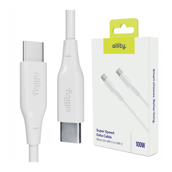 Καλώδιο Allity AUC-02 USB-c - USB-c 2,0 m 100W λευκό