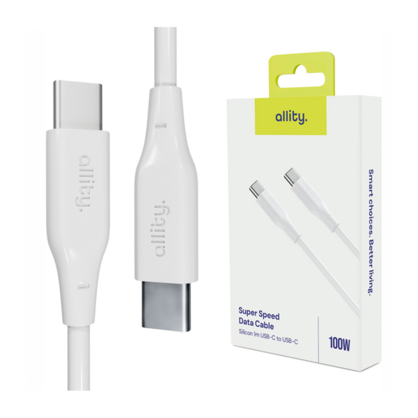 449808_oryg Καλώδιο Allity AUC-02 USB-c - USB-c 1,0 m 100W λευκό
